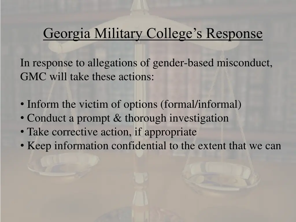 georgia military college s response