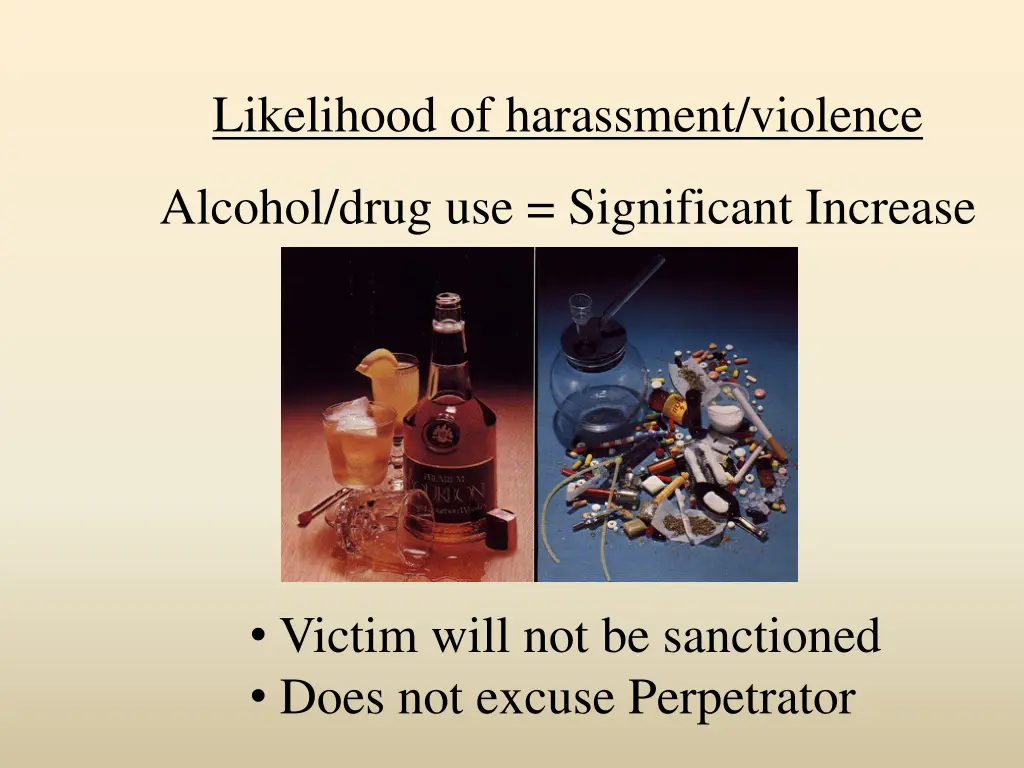 likelihood of harassment violence