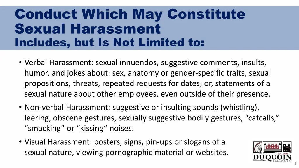 conduct which may constitute sexual harassment