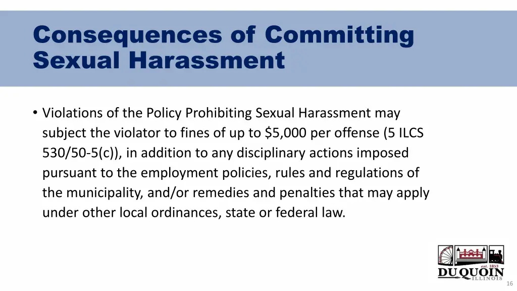 consequences of committing sexual harassment