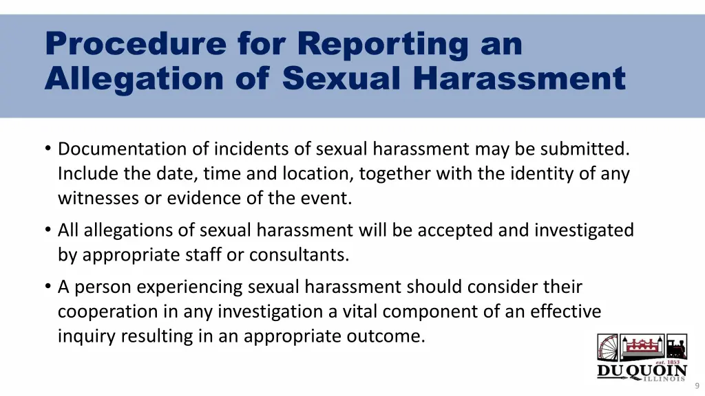 procedure for reporting an allegation of sexual 2