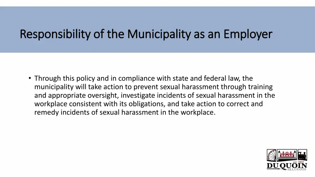 responsibility of the municipality as an employer