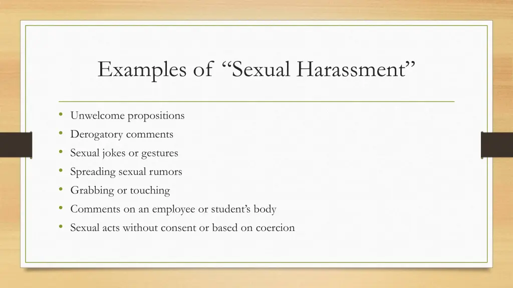 examples of sexual harassment