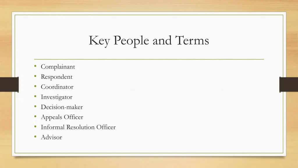 key people and terms