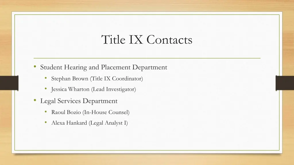 title ix contacts