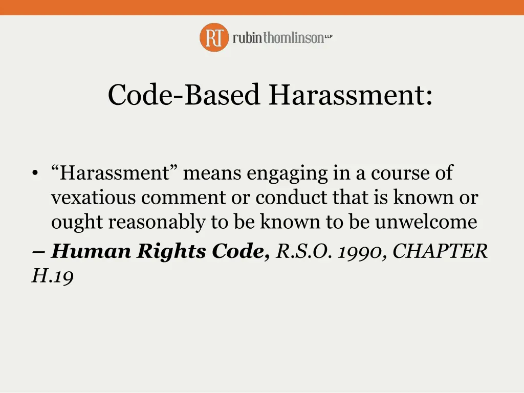 code based harassment