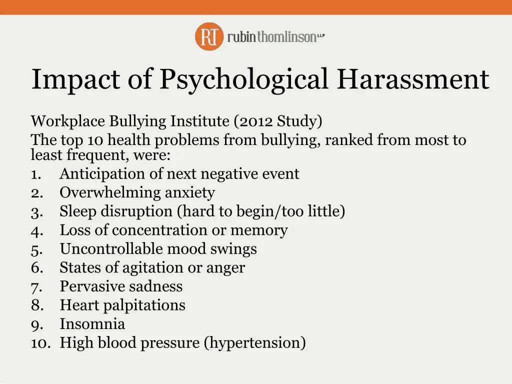 impact of psychological harassment