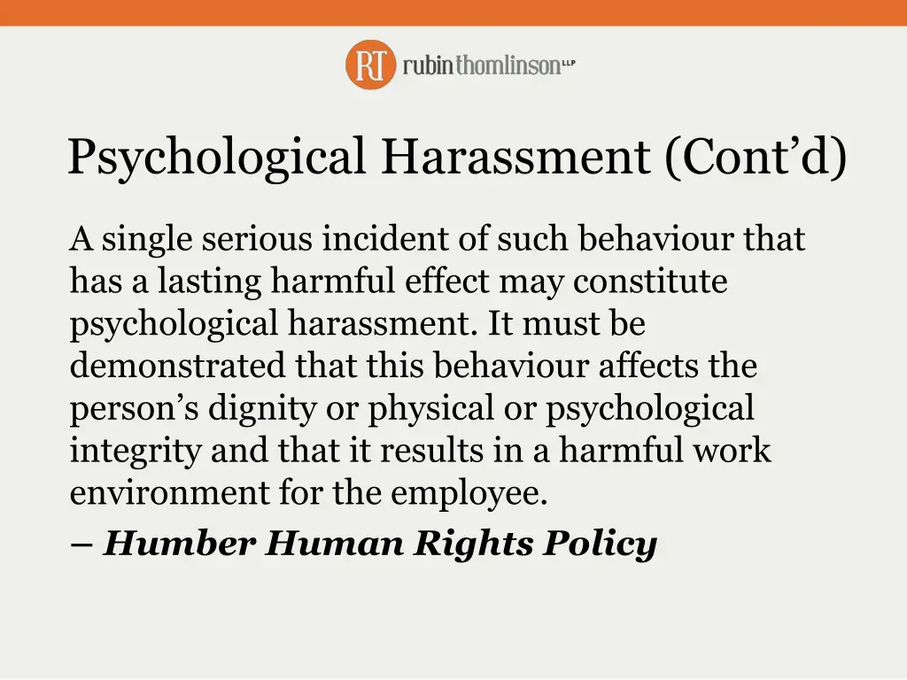 psychological harassment cont d 1