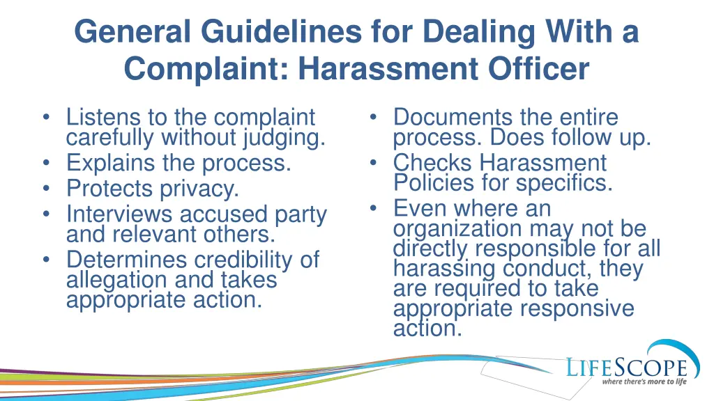 general guidelines for dealing with a complaint 1