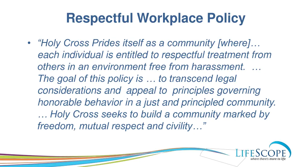 respectful workplace policy