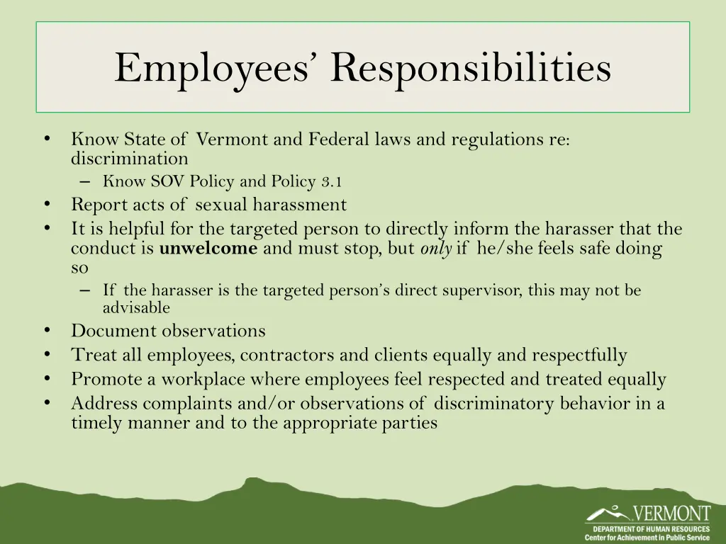 employees responsibilities