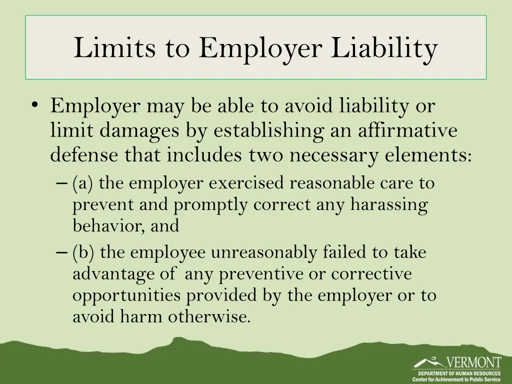 limits to employer liability