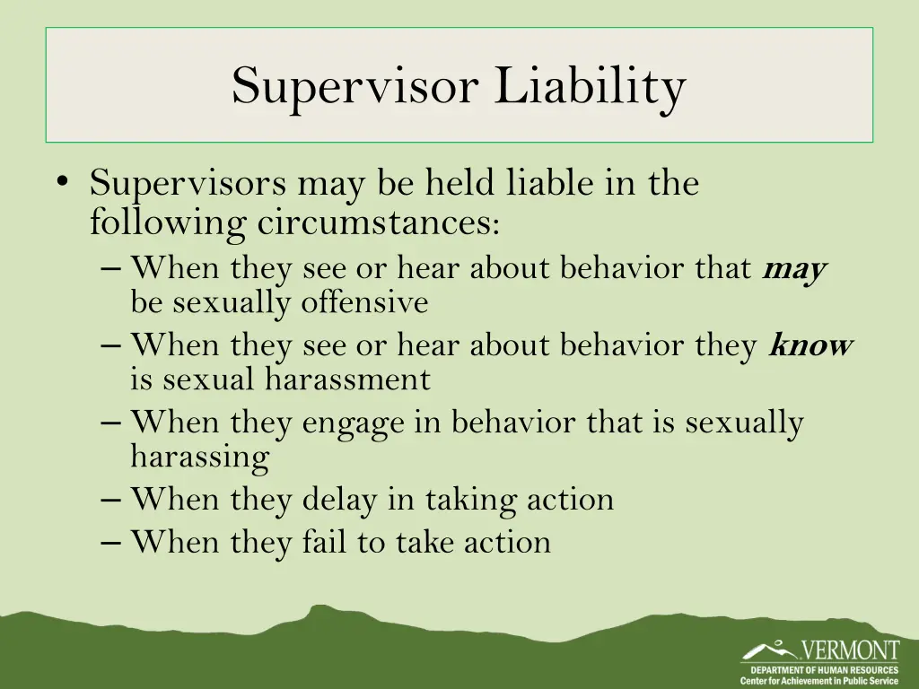 supervisor liability