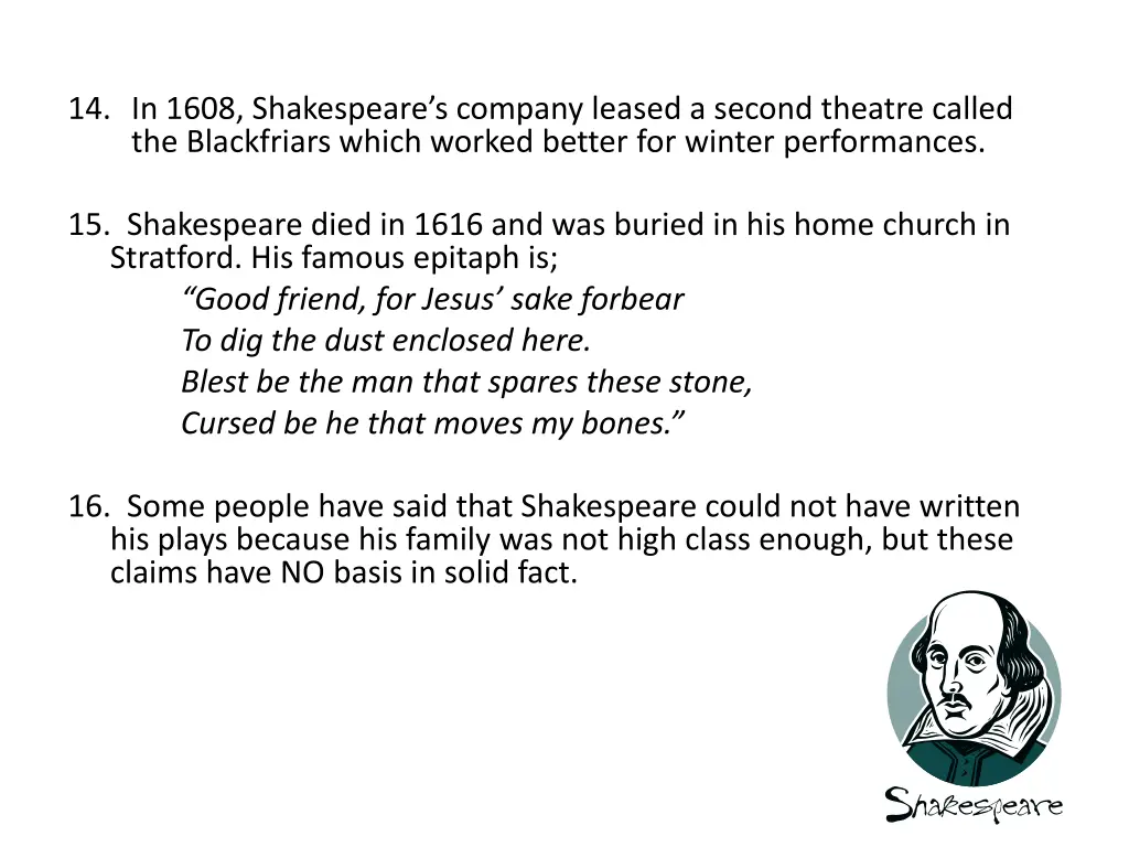 14 in 1608 shakespeare s company leased a second