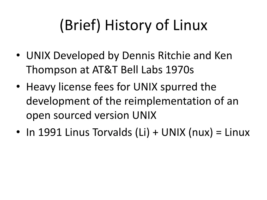 brief history of linux