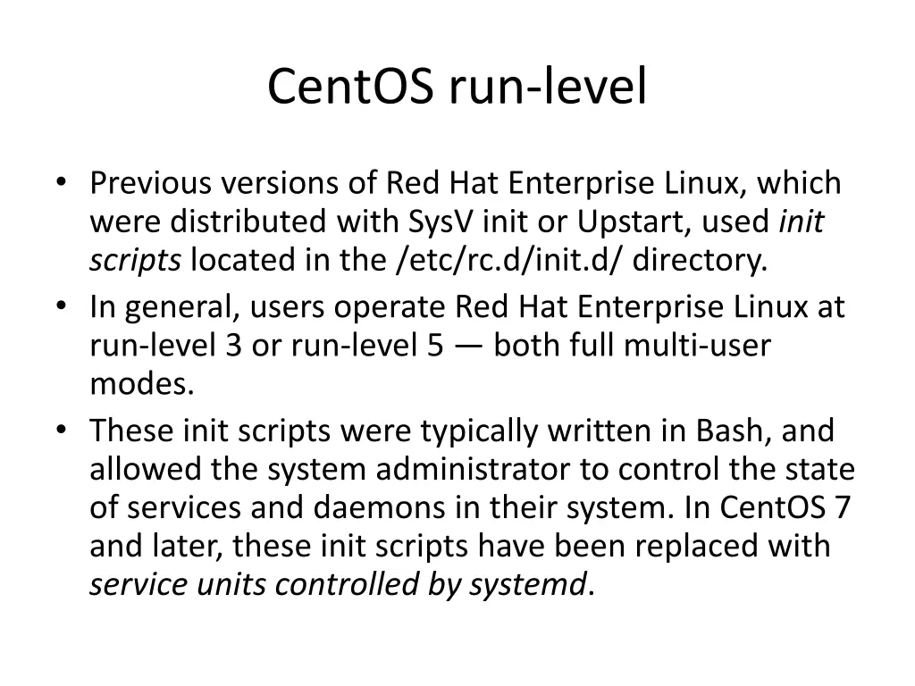 centos run level