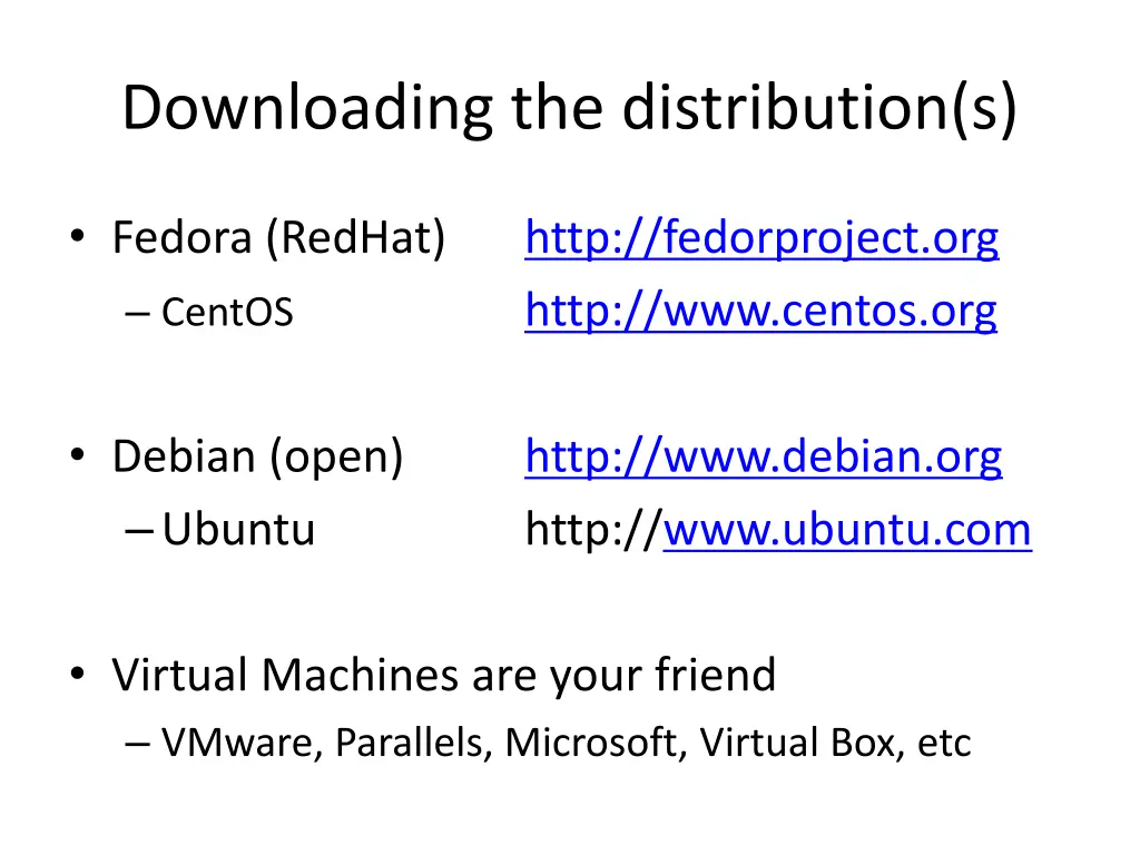 downloading the distribution s