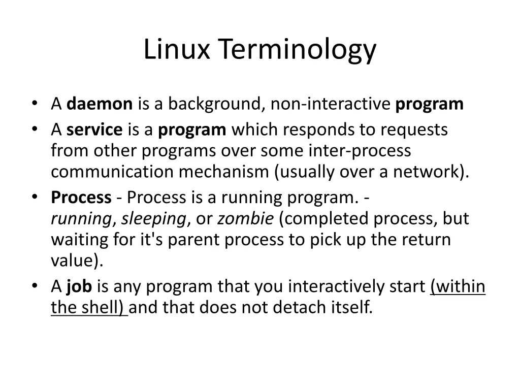 linux terminology