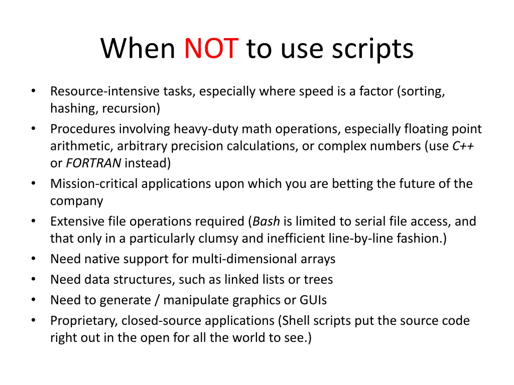 when not to use scripts