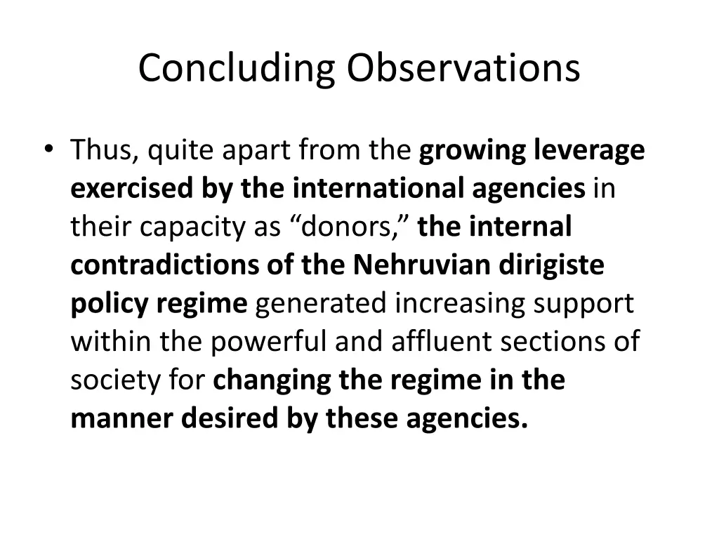 concluding observations