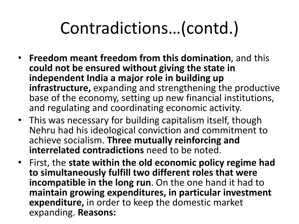 contradictions contd 1