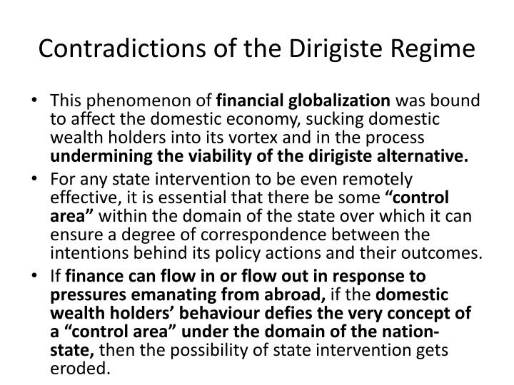 contradictions of the dirigiste regime