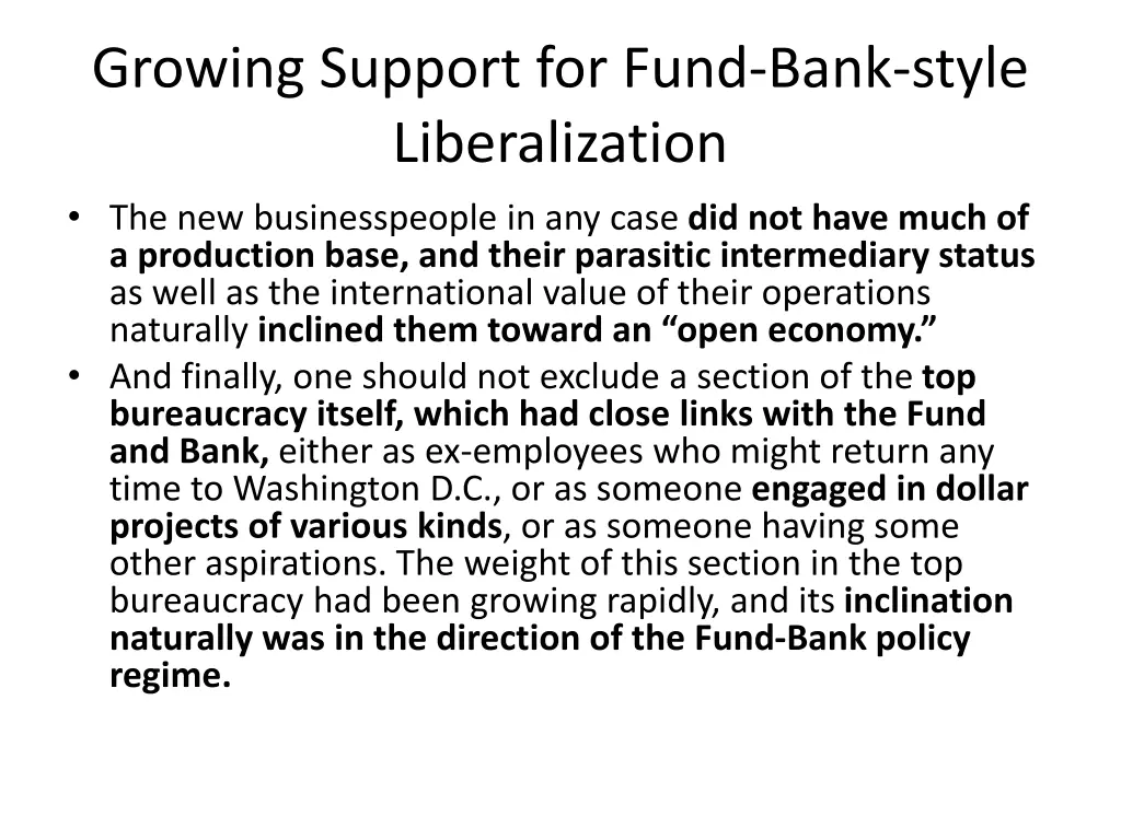 growing support for fund bank style