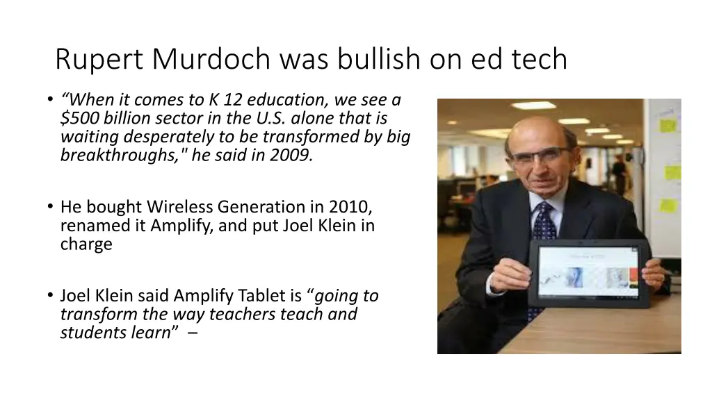 rupert murdoch was bullish on ed tech