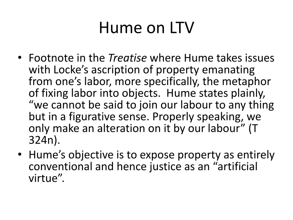 hume on ltv