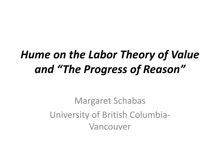 hume on the labor theory of value