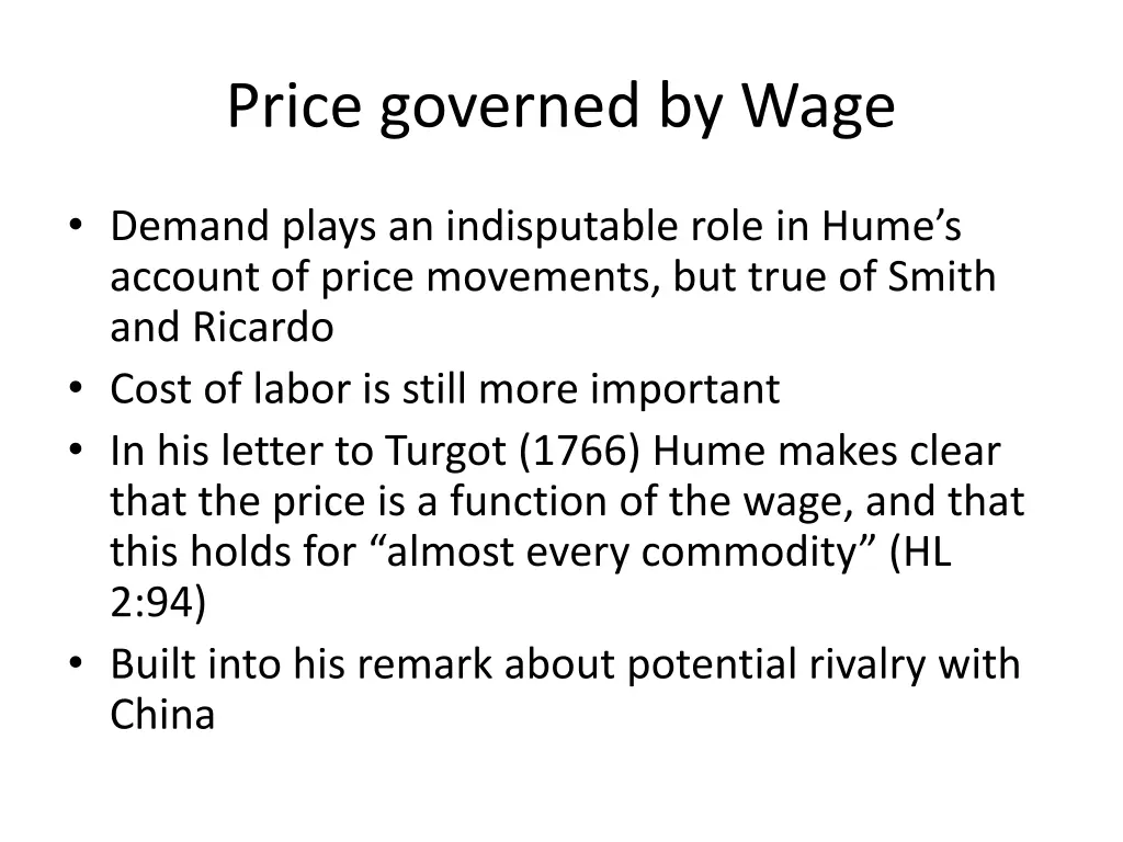 price governed by wage