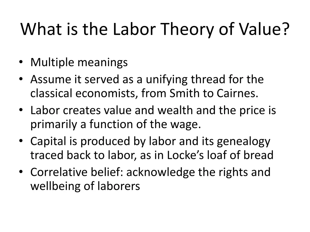 what is the labor theory of value