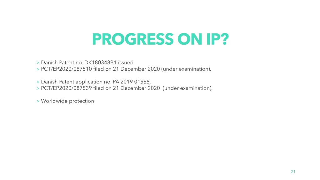 progress on ip