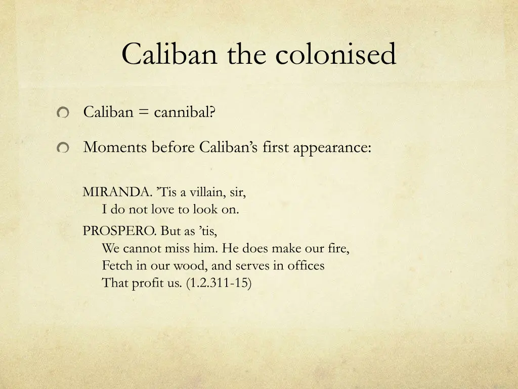 caliban the colonised