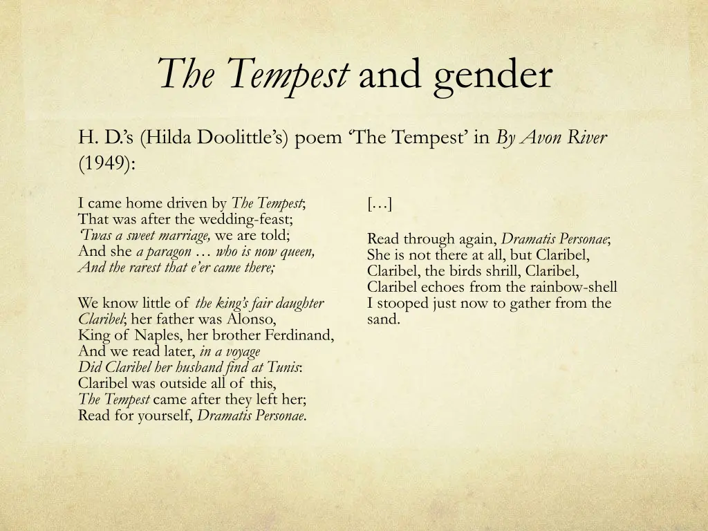 the tempest and gender