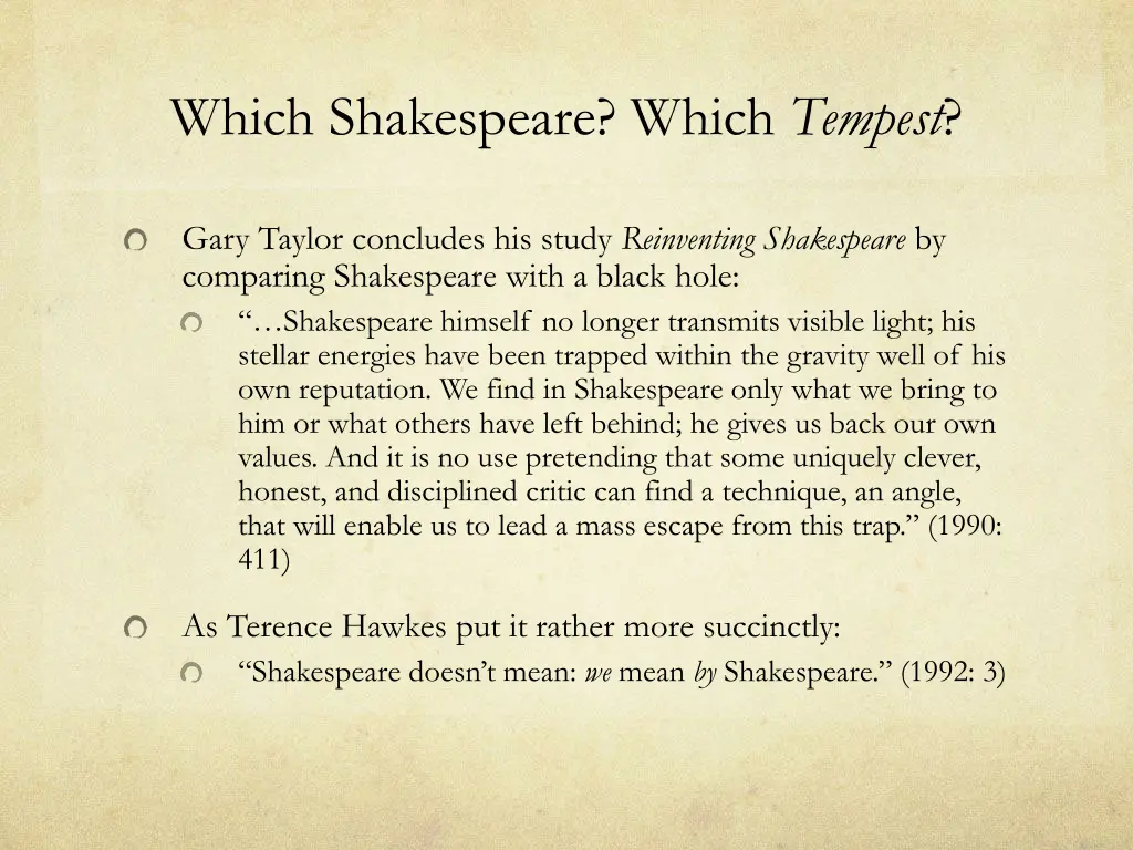 which shakespeare which tempest 1