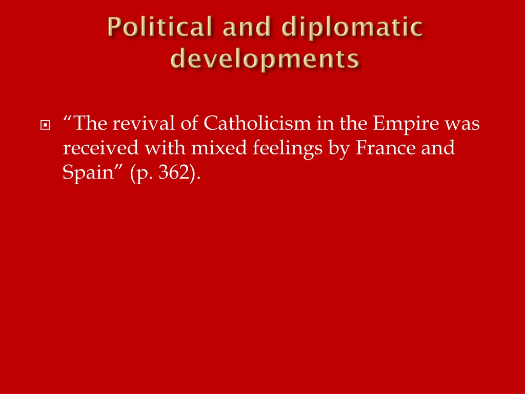 the revival of catholicism in the empire