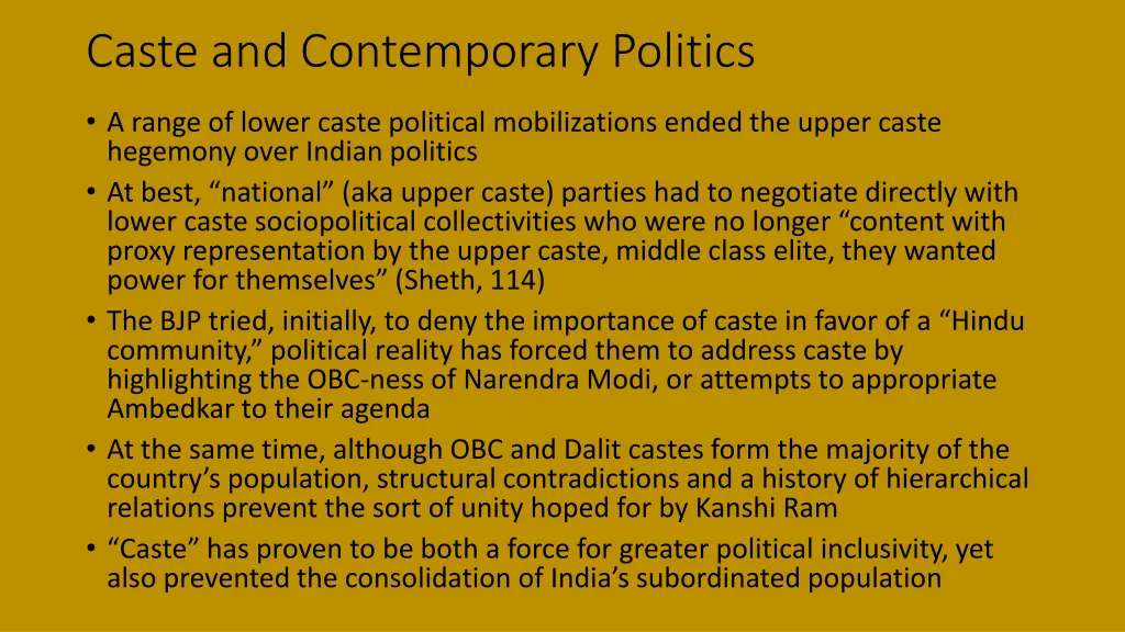 caste and contemporary politics