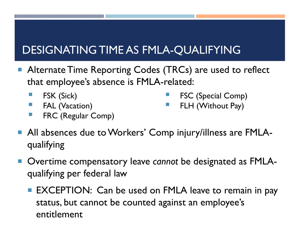 designating time as fmla qualifying