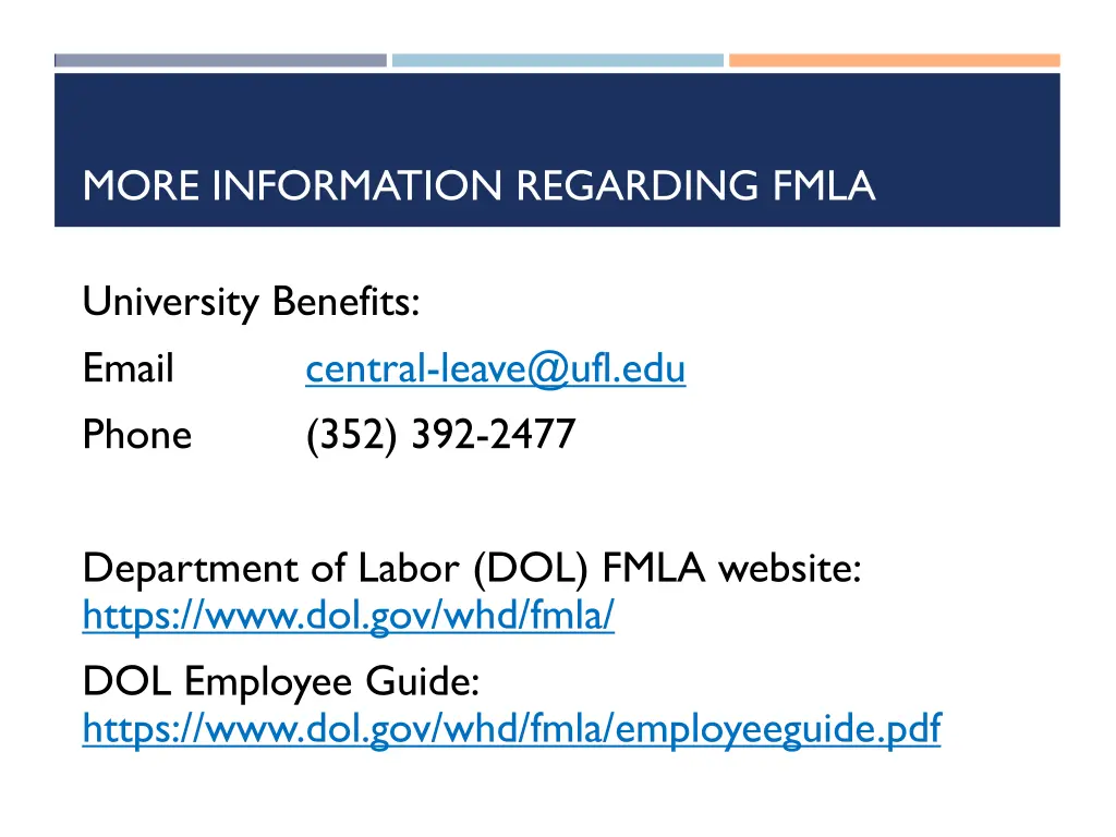 more information regarding fmla