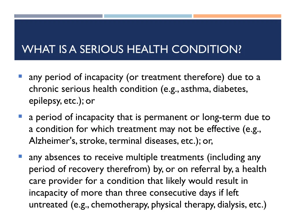 what is a serious health condition 1