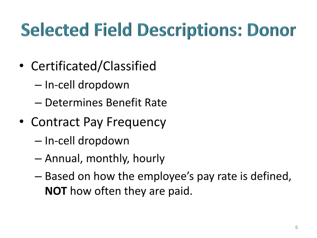 certificated classified in cell dropdown