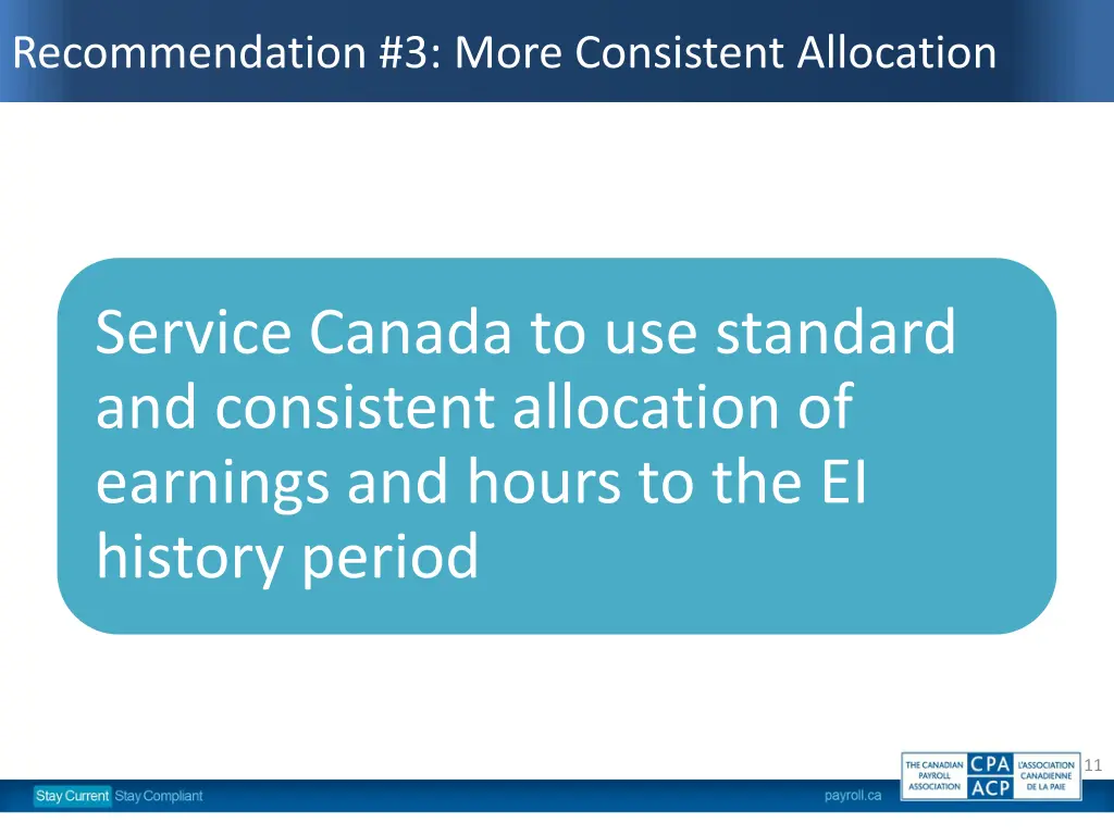 recommendation 3 more consistent allocation