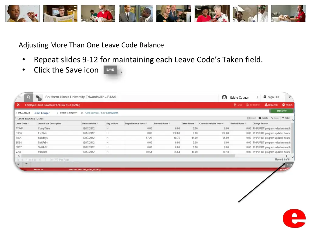 adjusting more than one leave code balance