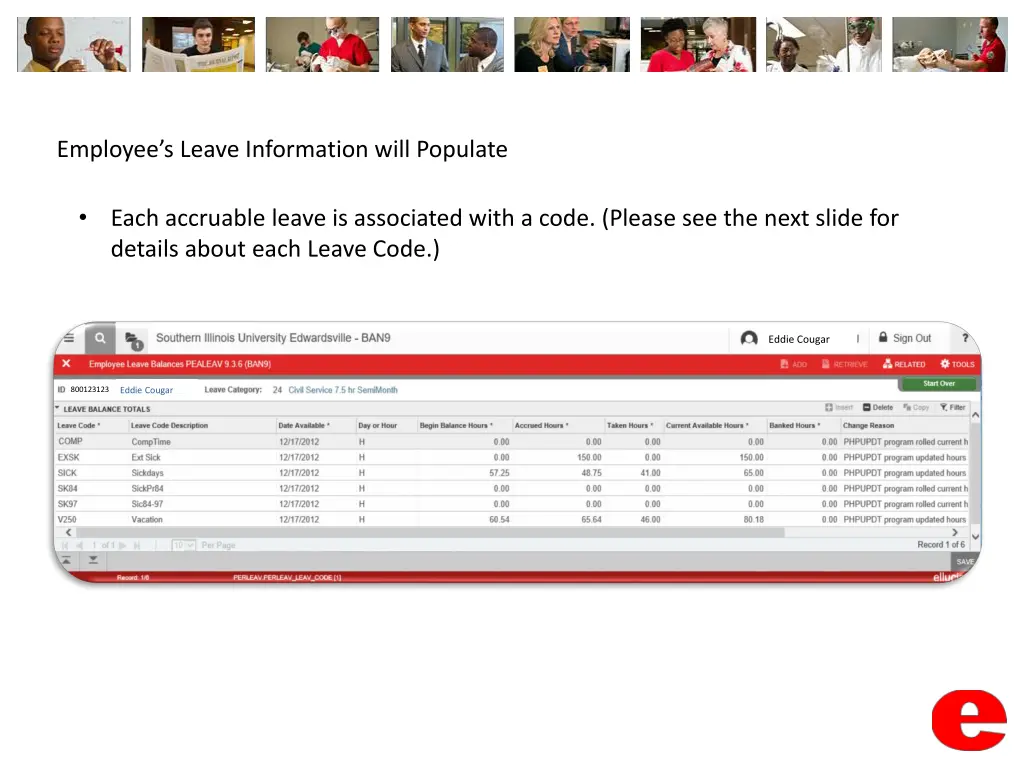 employee s leave information will populate