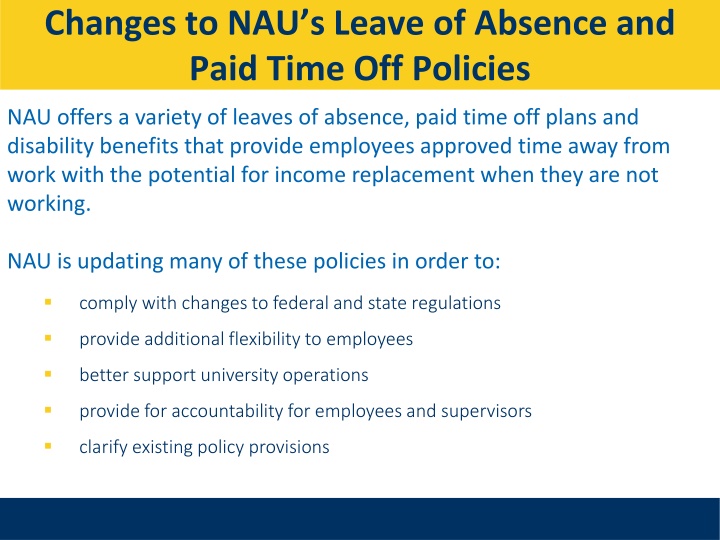 changes to nau s leave of absence and paid time