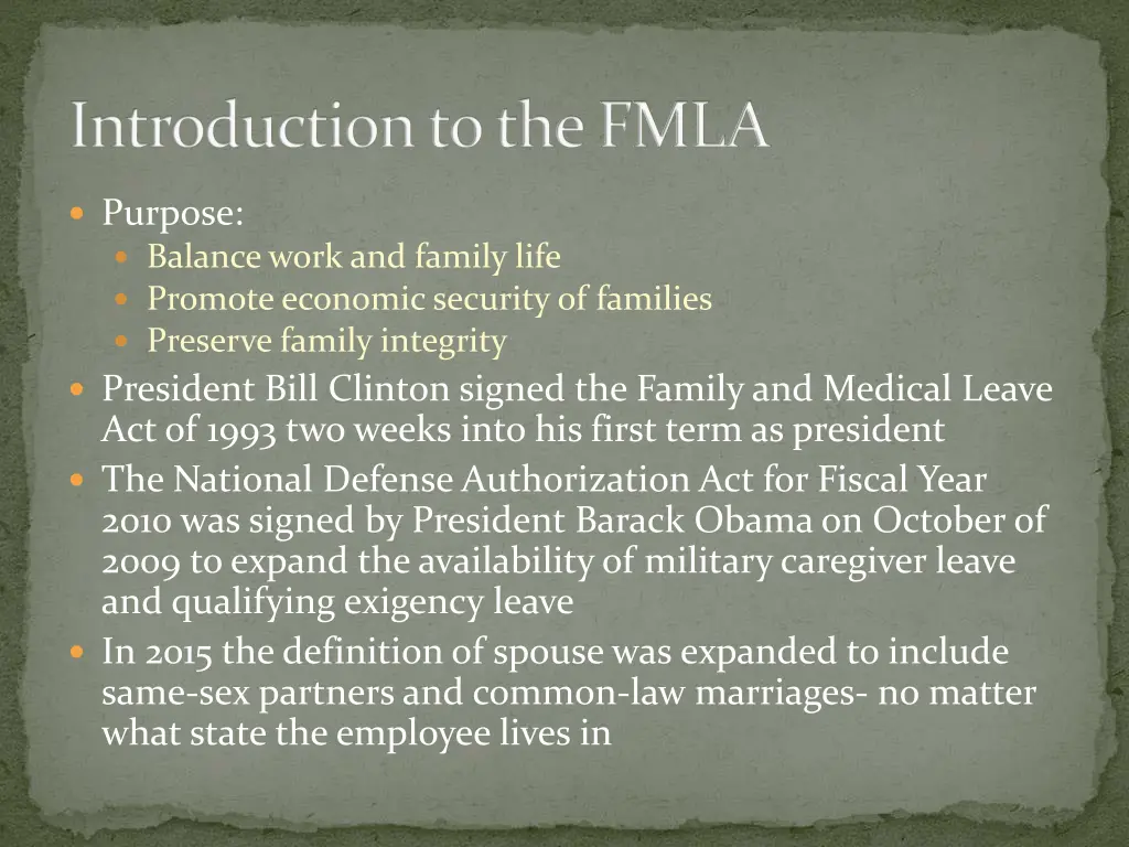 introduction to the fmla