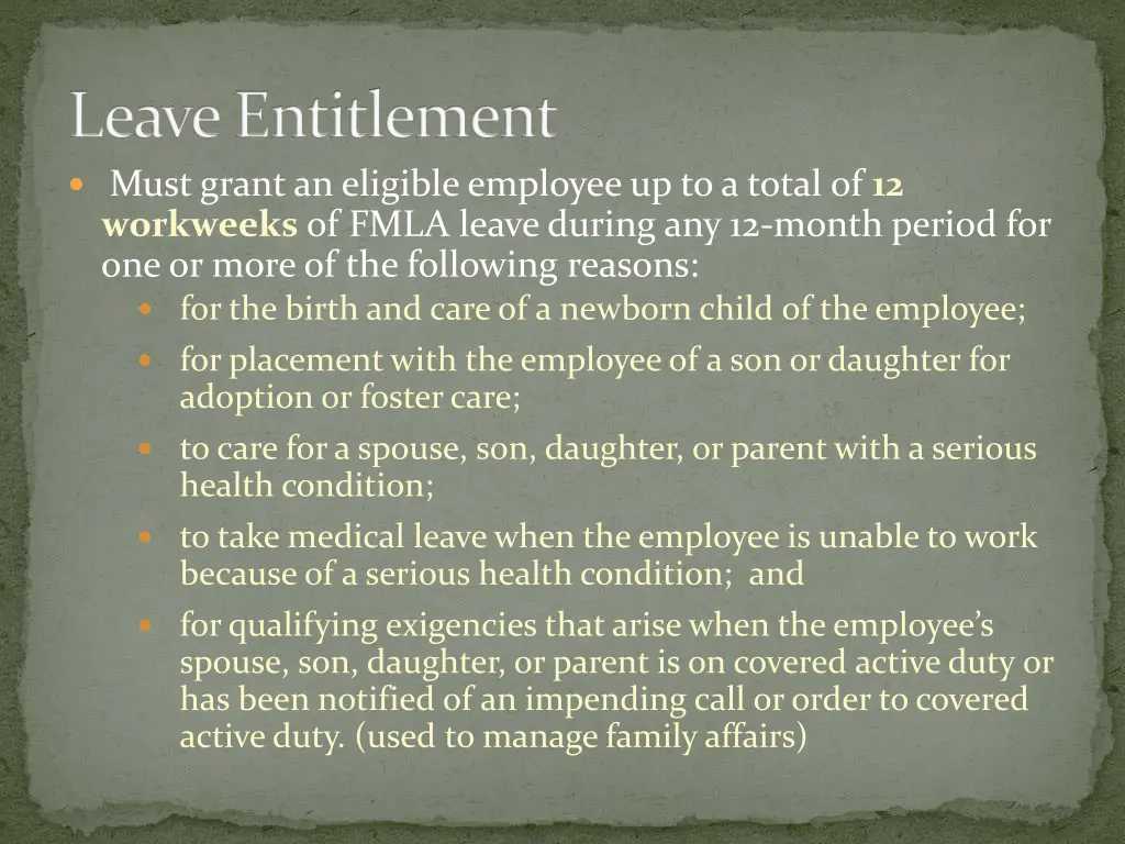 leave entitlement