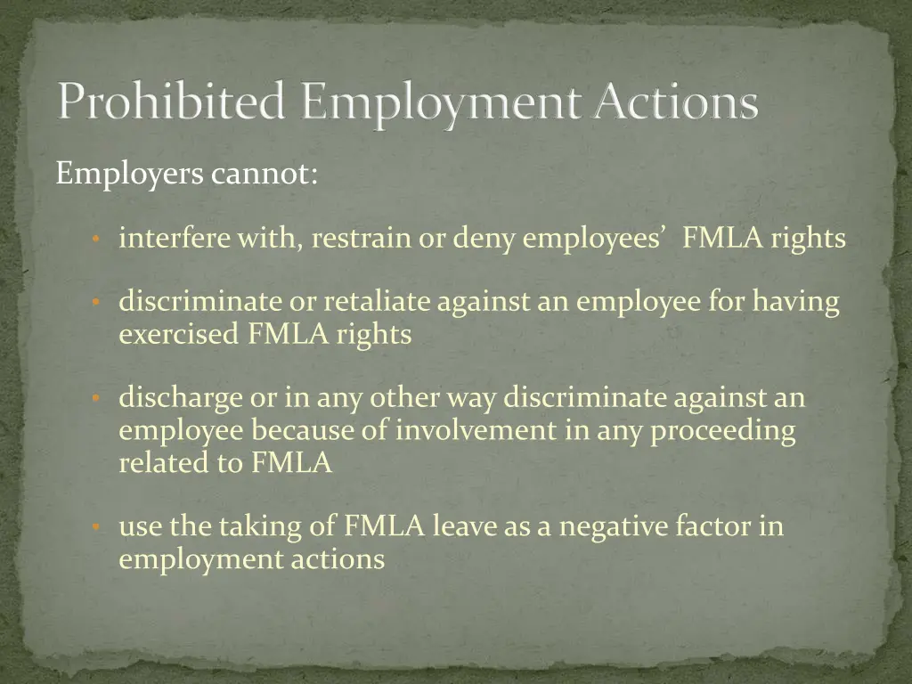 prohibited employment actions