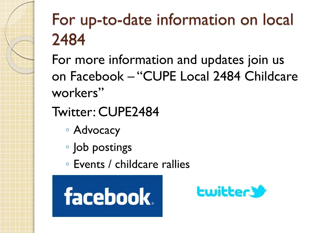 for up to date information on local 2484 for more